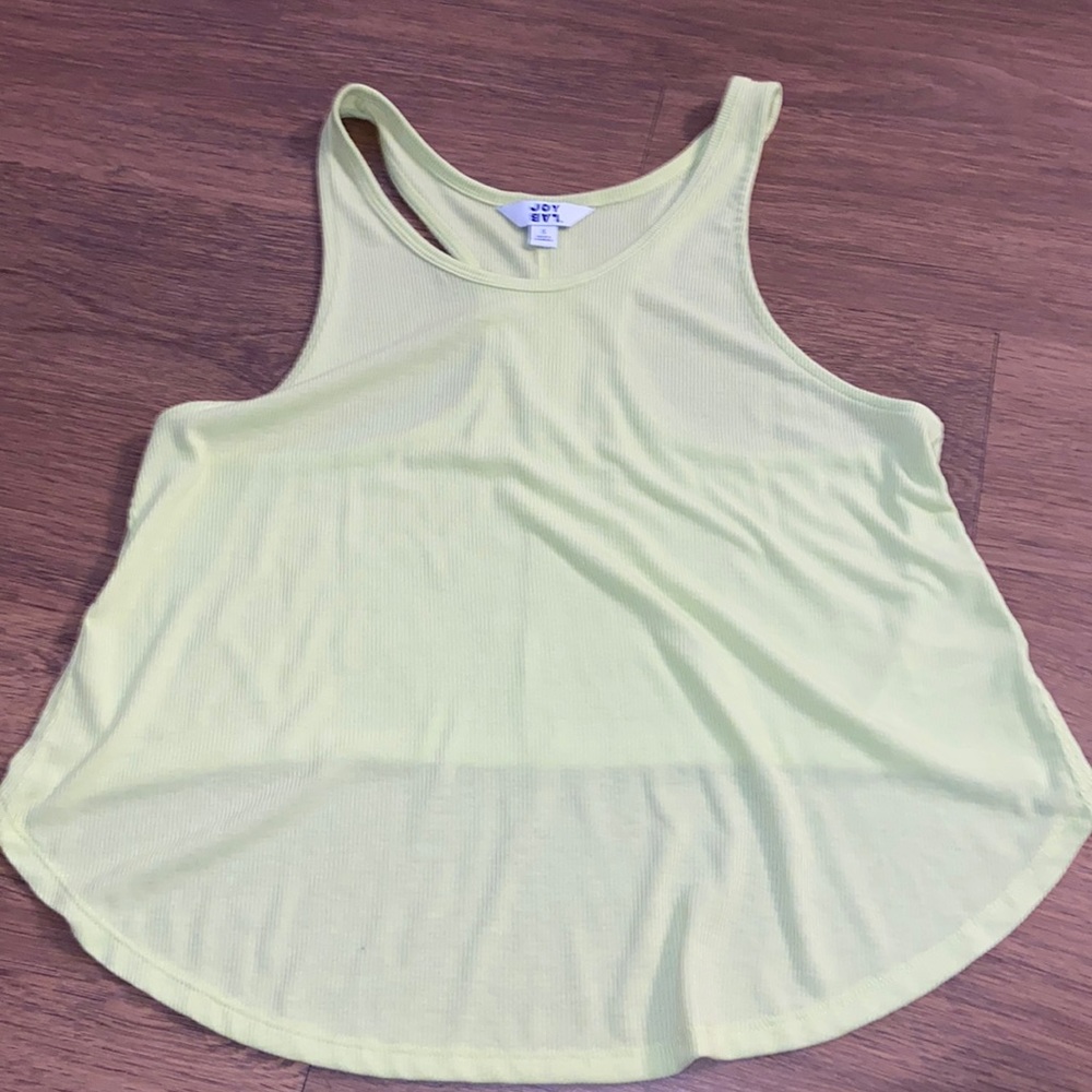 JOY LAB workout racer back tank. Neon light green. Worn once. Like new
